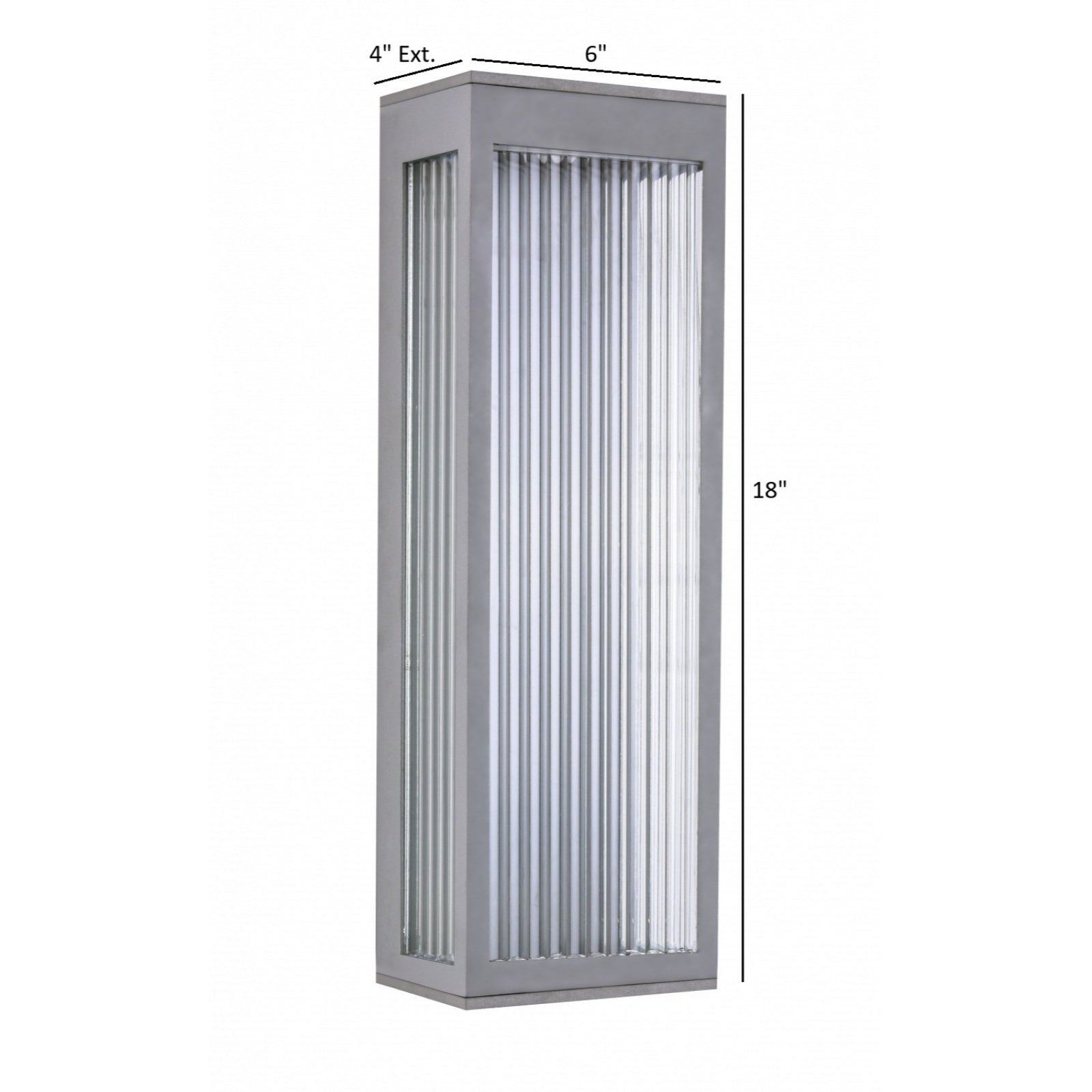 Avenue Outdoor Rectangular LED Murale AV9902-SLV installé à l'extérieur — applique murale argentée diffusant une lumière douce et nette sur le mur