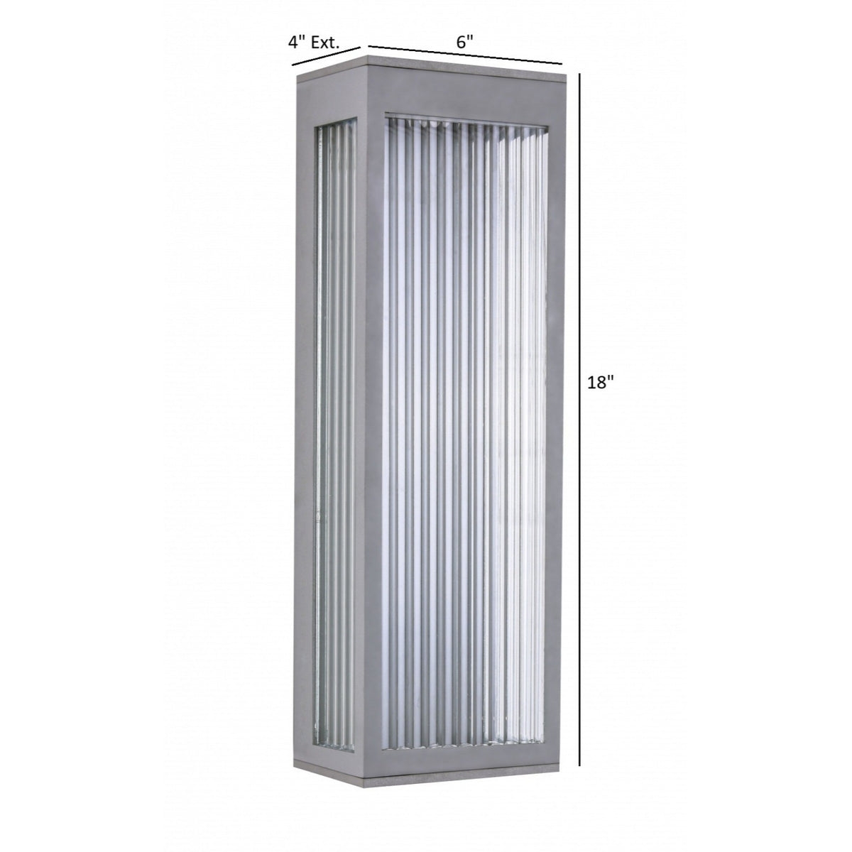 Avenue Outdoor Rectangular LED Wall Sconce AV9902-SLV installed on exterior — silver sconce with clean diffused glow on wall surface