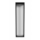Avenue Outdoor Rectangular LED Wall Sconce AV9903-BLK front view — 24"H black flat rectangle with frosted LED face panel, white background