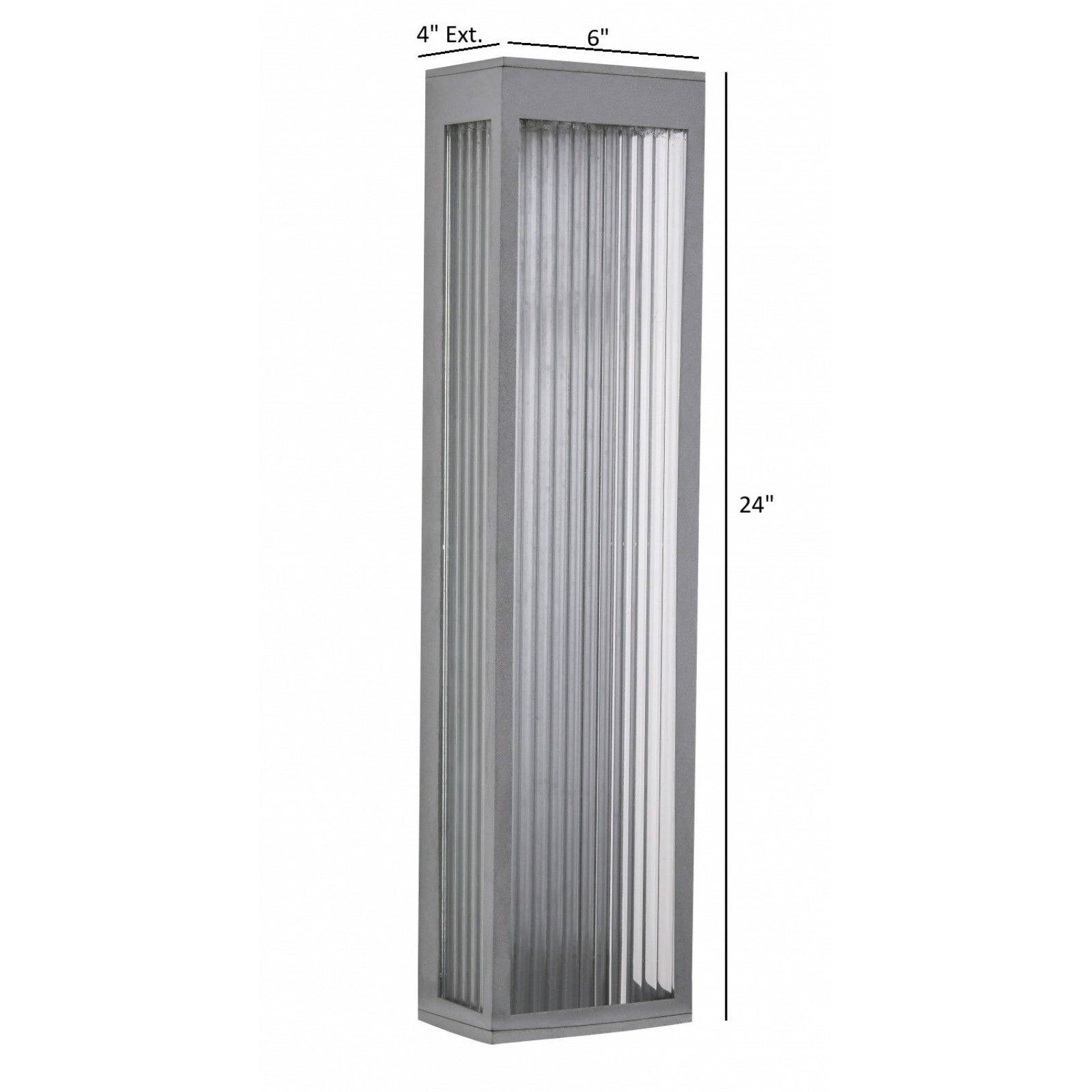 Avenue Outdoor Rectangular LED Murale AV9903-SLV installé à l'extérieur — applique murale argentée diffusant une lumière douce et nette sur le mur