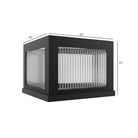 Avenue Outdoor LED Pillar Mount AV9904-BLK side profile — low-profile black post cap silhouette showing shallow fixture depth