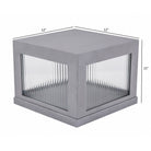Avenue Outdoor LED Pillar Mount AV9904-SLV side profile — low-profile silver post cap silhouette showing shallow fixture depth