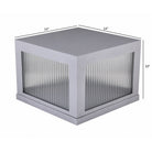 Avenue Outdoor LED Pillar Mount AV9905-SLV side profile — low-profile silver post cap silhouette showing shallow fixture depth