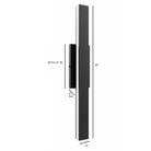 Avenue Outdoor Slim LED Wall Sconce AV2124-BLK close-up detail — matte black powder-coat finish and integrated LED top strip
