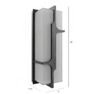 Avenue Outdoor Faux Wood Grain LED Wall Sconce AV2618-BLK installed on exterior wall — wood grain texture illuminated with warm LED backlight