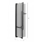 Avenue Outdoor Faux Wood Grain LED Wall Sconce AV2624-BLK lifestyle view — 24"H fixture installed on exterior, warm LED backlight through faux wood-grain face