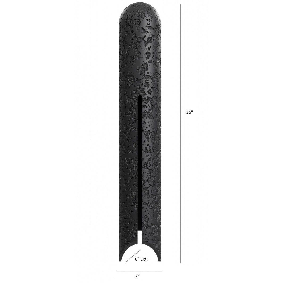Avenue Outdoor Natural Stone LED Wall Sconce AV5436-BLK installed on exterior — LED backlit through stone creates warm amber glow through natural veins
