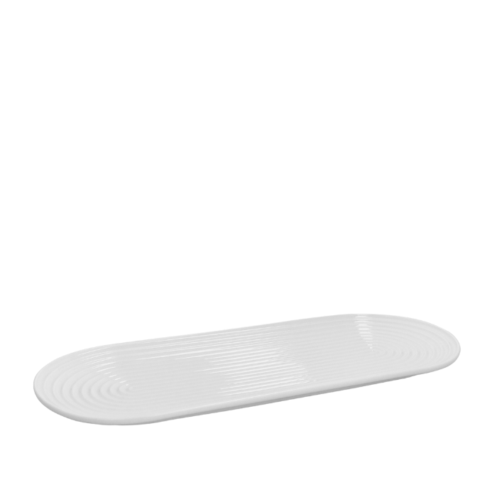 Lyngby Porcelæn 201468 Plat de service ovale Tura en blanc