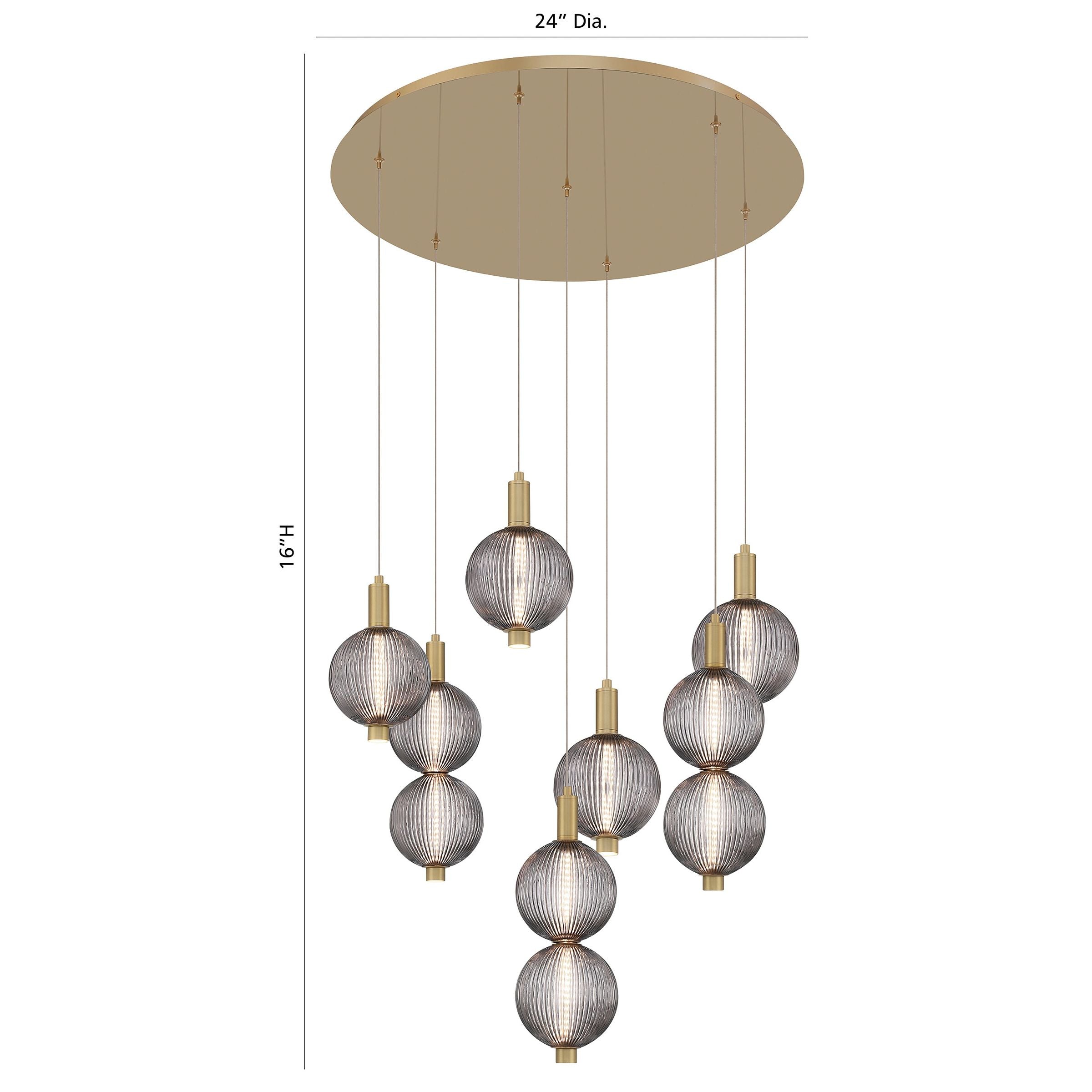 Eurofase 47191-013 Palmas LED Multi-Light Pendant in Gold
