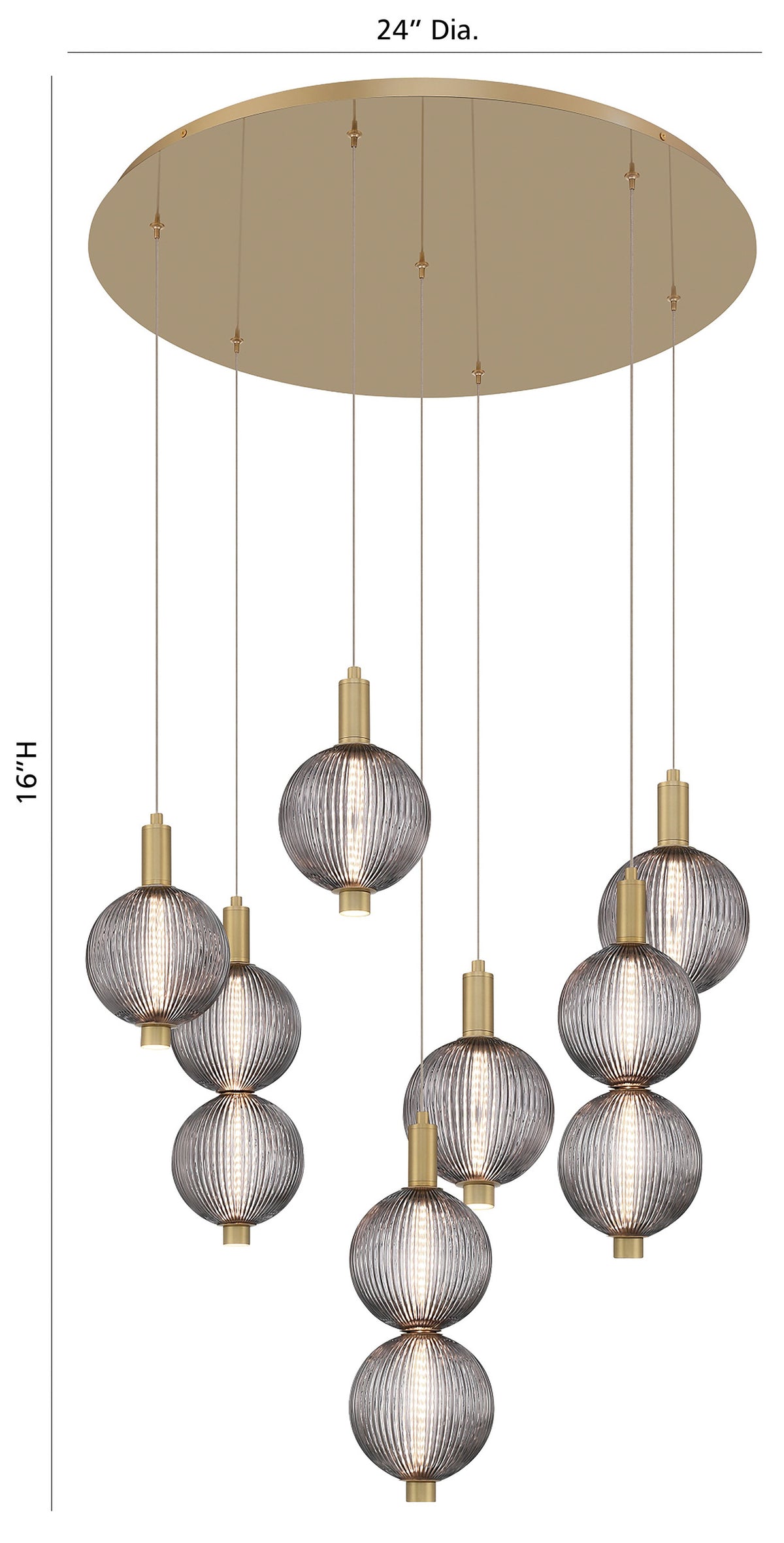 Eurofase 47191-013 Palmas LED Multi-Light Pendant in Gold