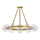 Fredrick Ramond FR30524LCB Coco Crackle Glass Chandelier in Lacquered Brass
