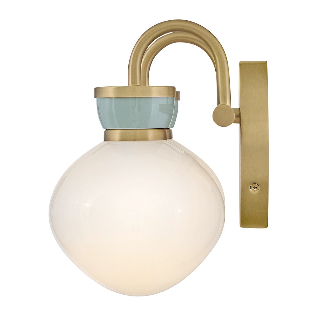 Meuble-lavabo Lucy de Lark (réf. 85592LCB-SF) en laiton laqué avec accents vert d'eau