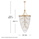 Fredrick Ramond FR41598DA Myra Cristal de roche à plusieurs niveaux Suspension en laiton vieilli