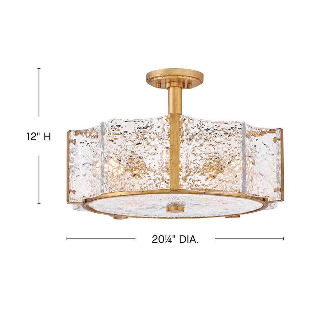 Robinet semi-encastré en verre Florian de Fredrick Ramond FR41603DA, finition laiton vieilli