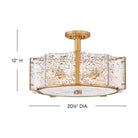 Robinet semi-encastré en verre Florian de Fredrick Ramond FR41603DA, finition laiton vieilli