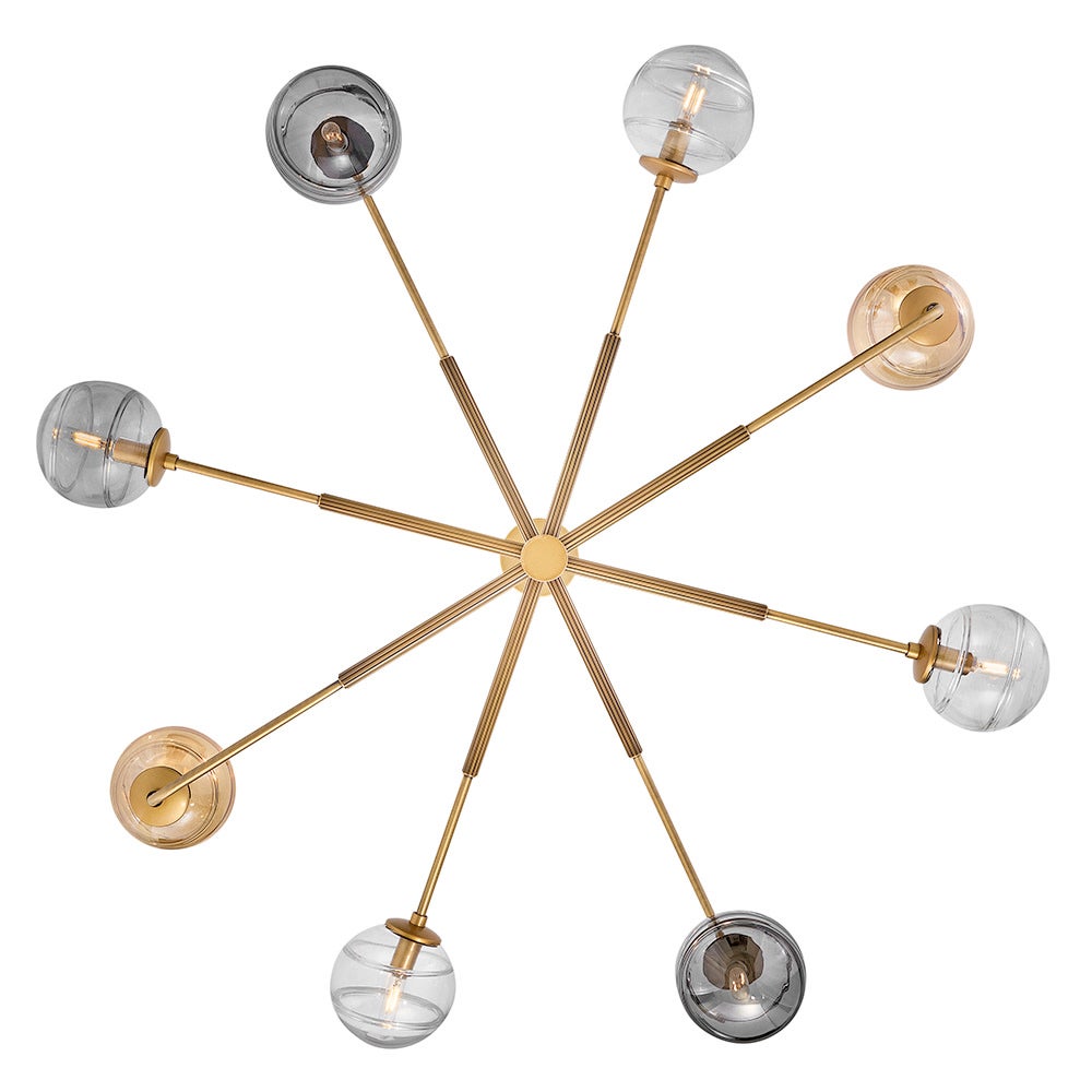 Fredrick Ramond FR30508HBR Oberon Adjustable Tier Chandelier in Heritage Brass