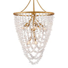 Fredrick Ramond FR41596DA Myra Cristal de roche à plusieurs niveaux Suspension en laiton vieilli