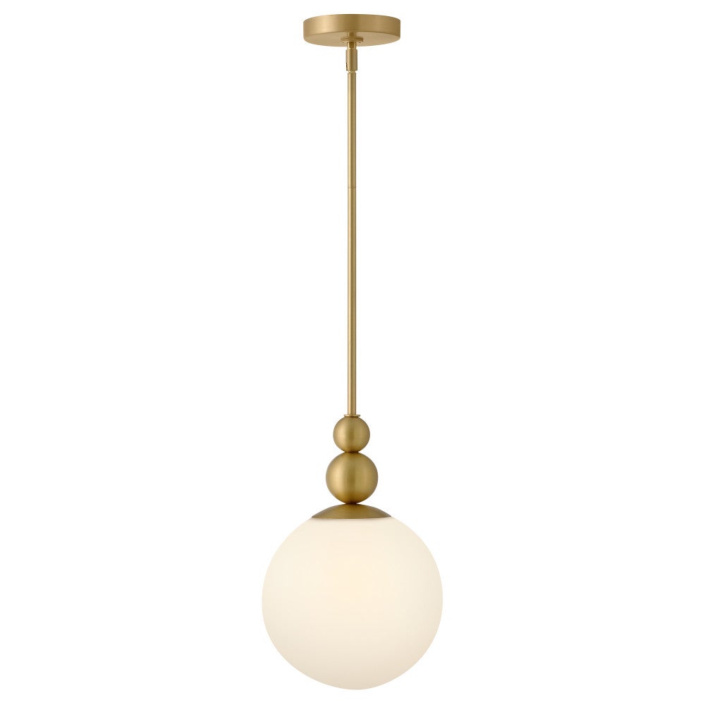 Lark 83027LCB Opalite Pendant in Lacquered Brass
