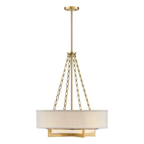 Savoy House - 7-4999-4-322 - Four Light Pendant - Brentwood - Warm Brass