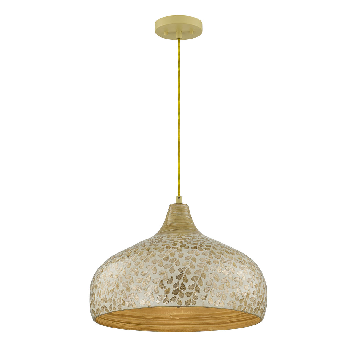 Savoy House 7-9877-1-336 Kemp Pendant in Ivory and Gold Shell