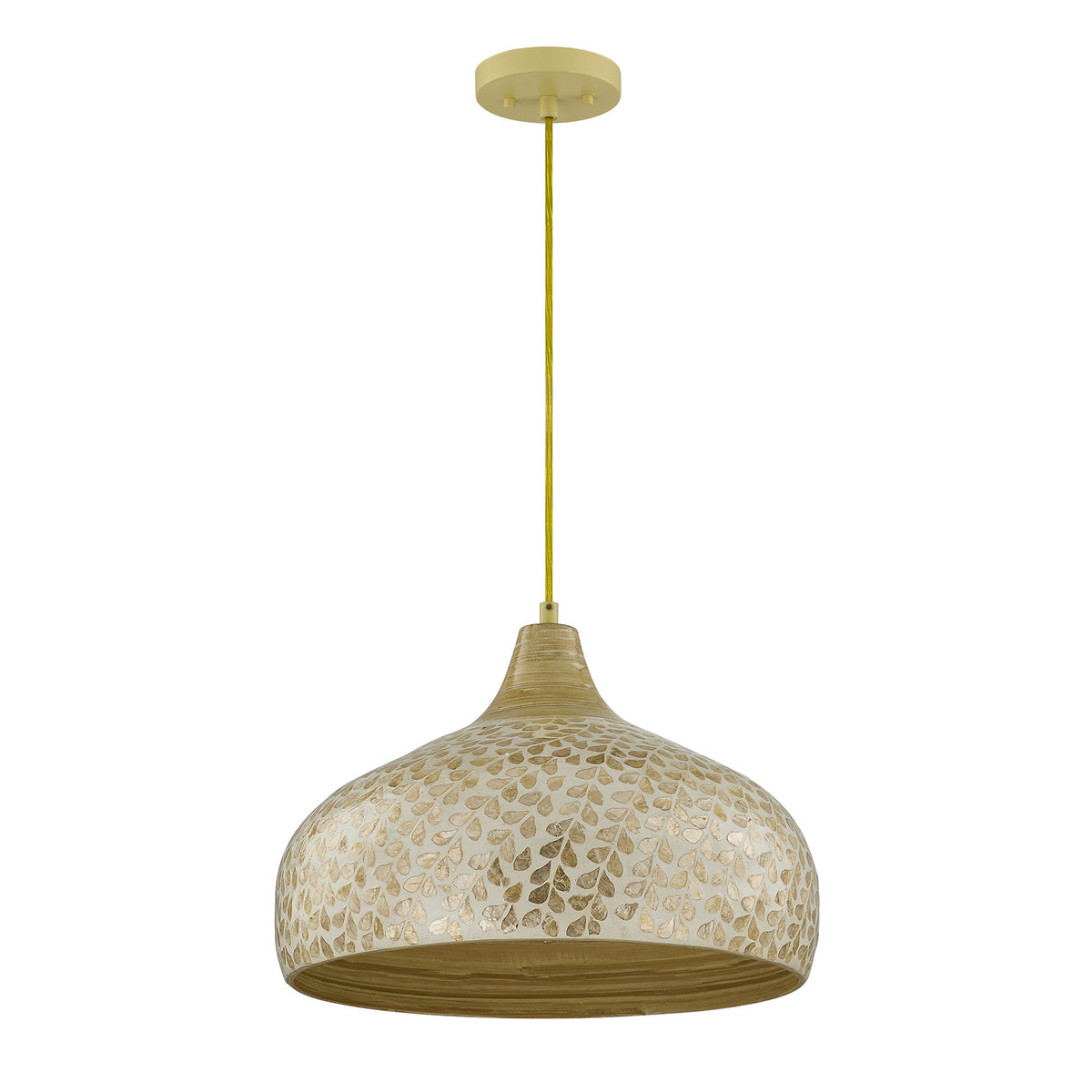 Savoy House 7-9877-1-336 Kemp Pendant in Ivory and Gold Shell