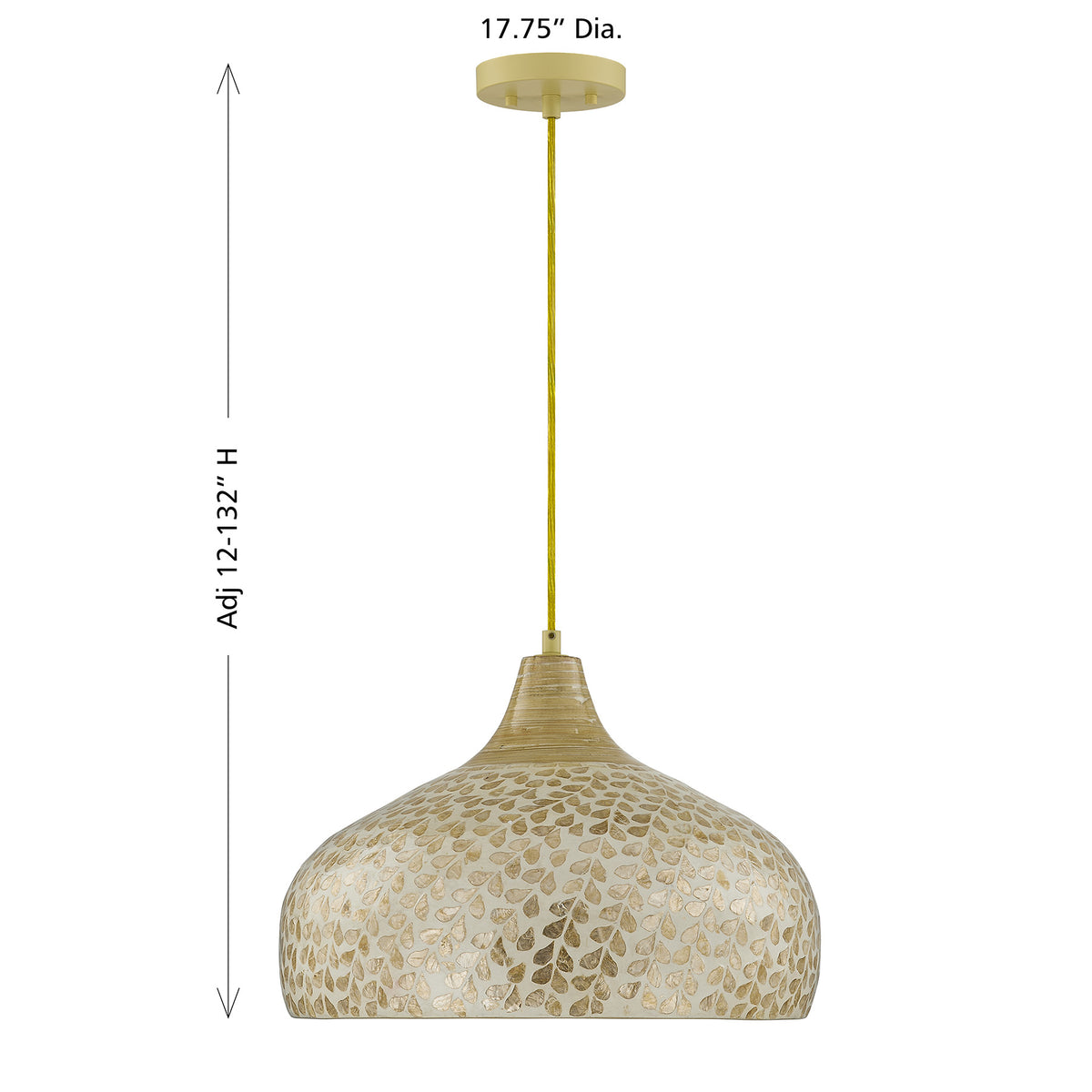 Savoy House 7-9877-1-336 Kemp Pendant in Ivory and Gold Shell