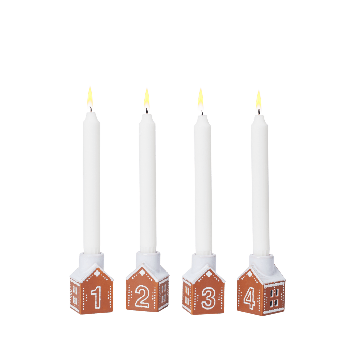 Kähler 693538 Porte-bougies de l'Avent en forme de pain d'épice, marron
