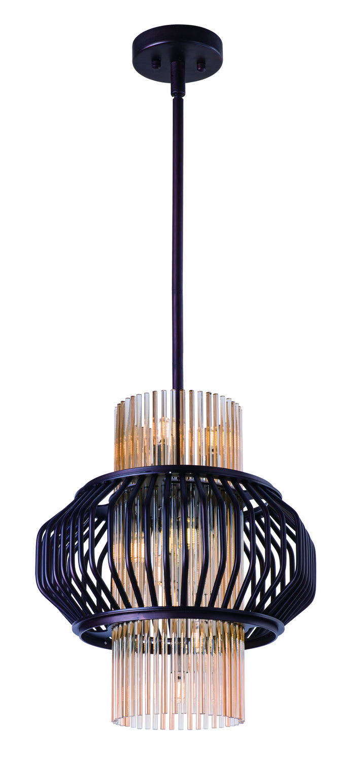 Éclairage Maxim 38485CGOI Volière Suspension en bronze huilé