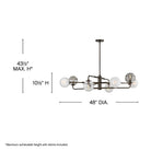 Fredrick Ramond FR30508BX Oberon Adjustable Tier Chandelier in Black Oxide
