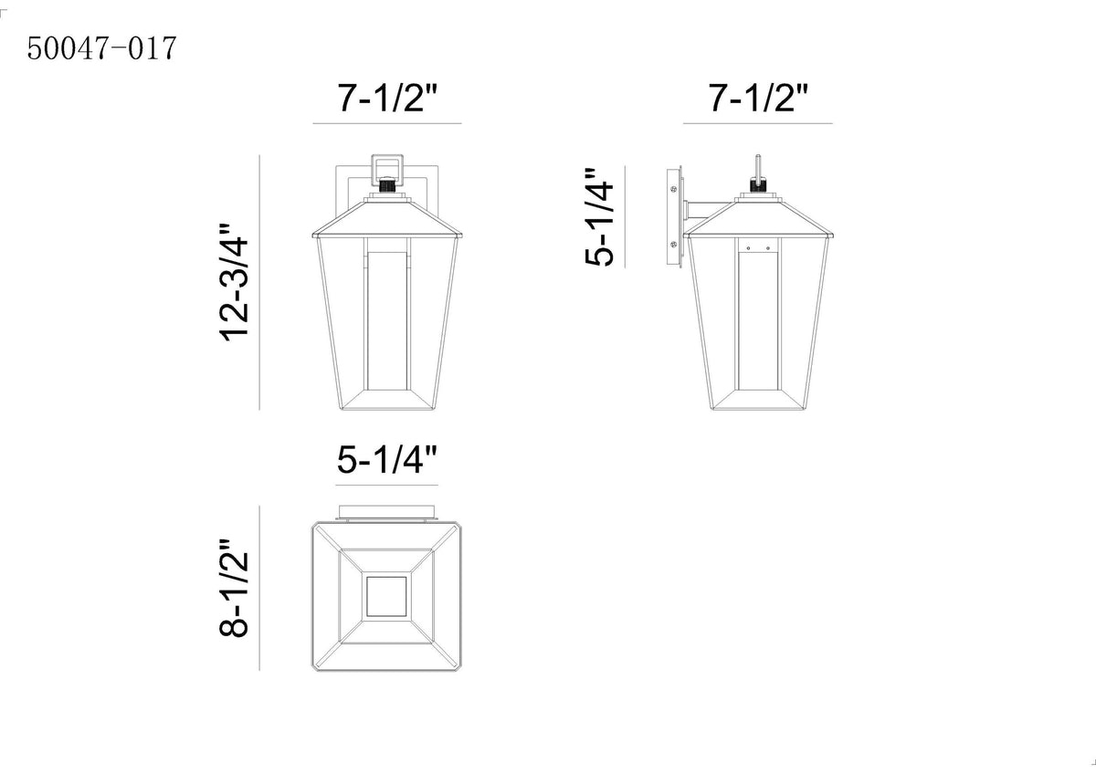 Eurofase 50047-017 Andson LED Outdoor Wall Sconce in Brass-Sand Black Mix