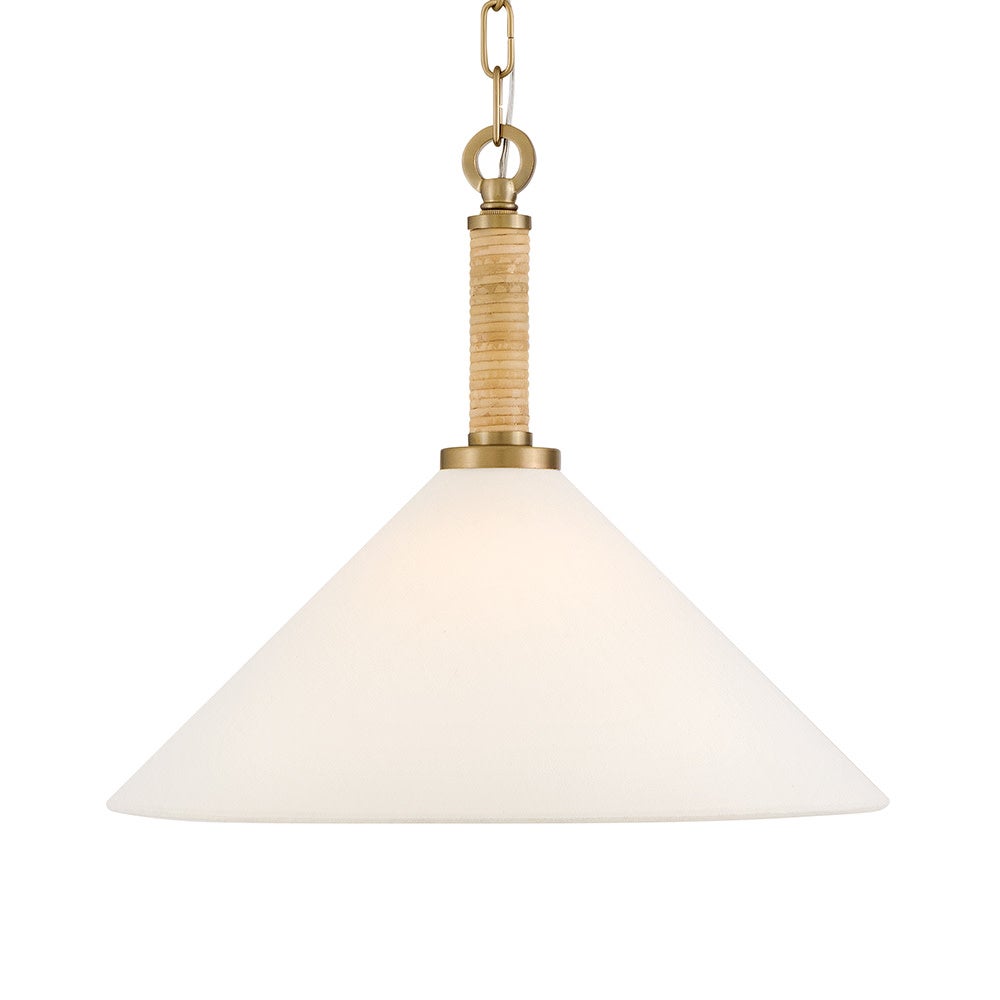 Store en tissu Lark 84417LCB Cove Suspension en laiton laqué
