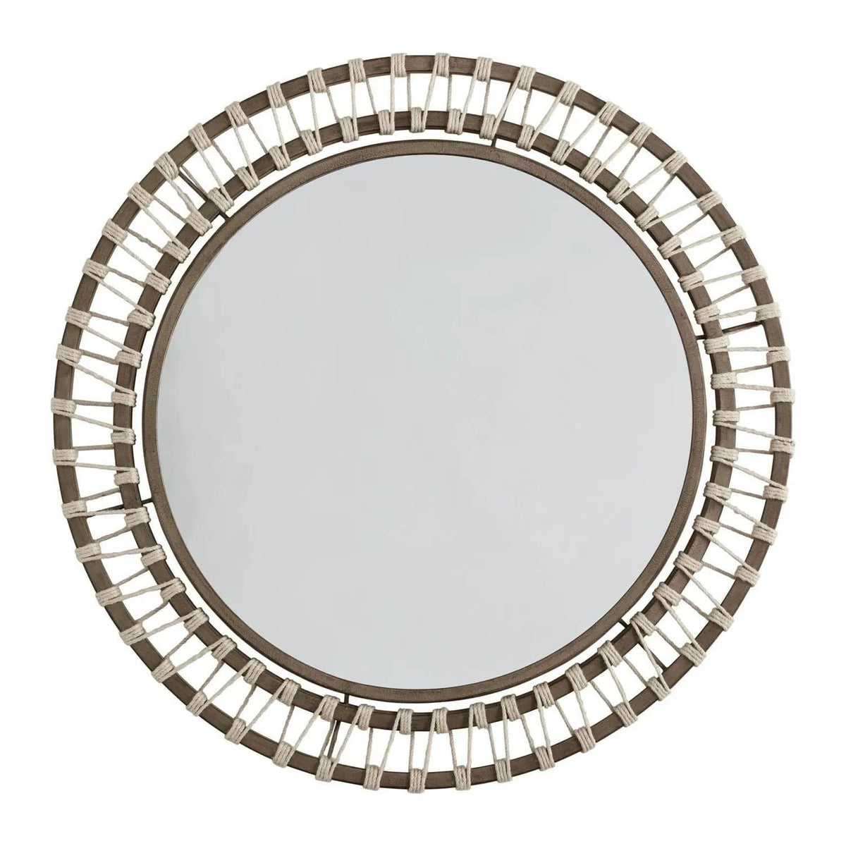 34" Round Natural Jute Mirror