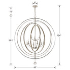 Crystorama - 587-SA - Neuf Lumières Suspendu - Luna - Argent antique