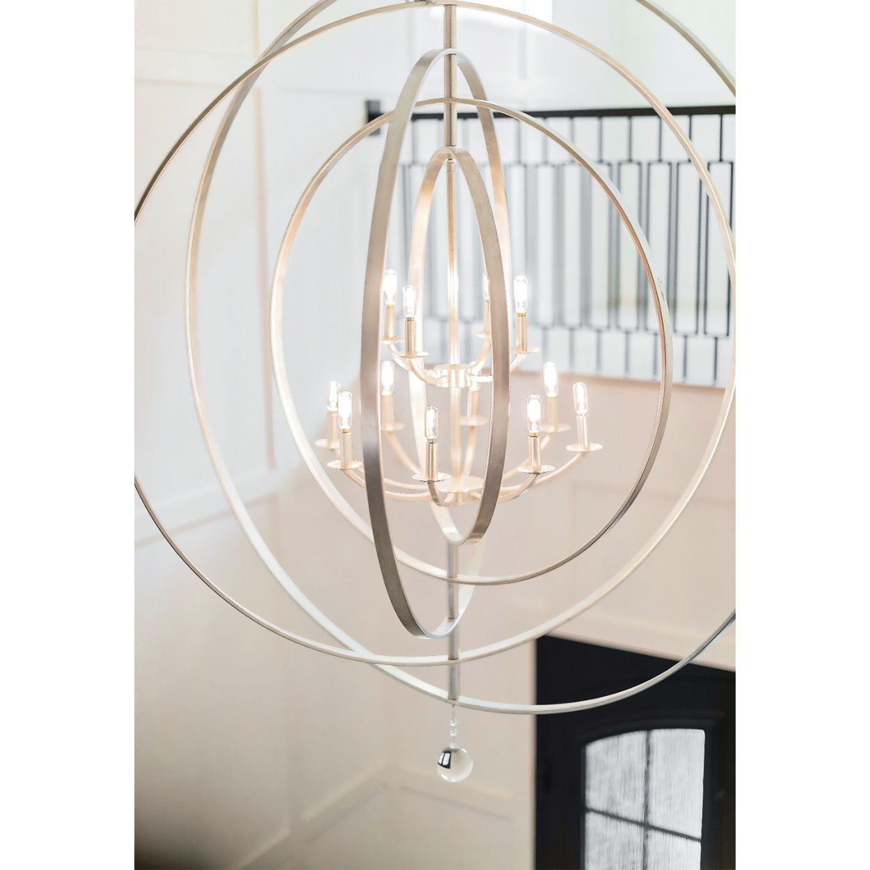 Crystorama - 587-SA - Nine Light Chandelier - Luna - Antique Silver