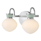 Meuble-lavabo Lucy Lark 85592CM-SF en chrome avec accents vert d'eau