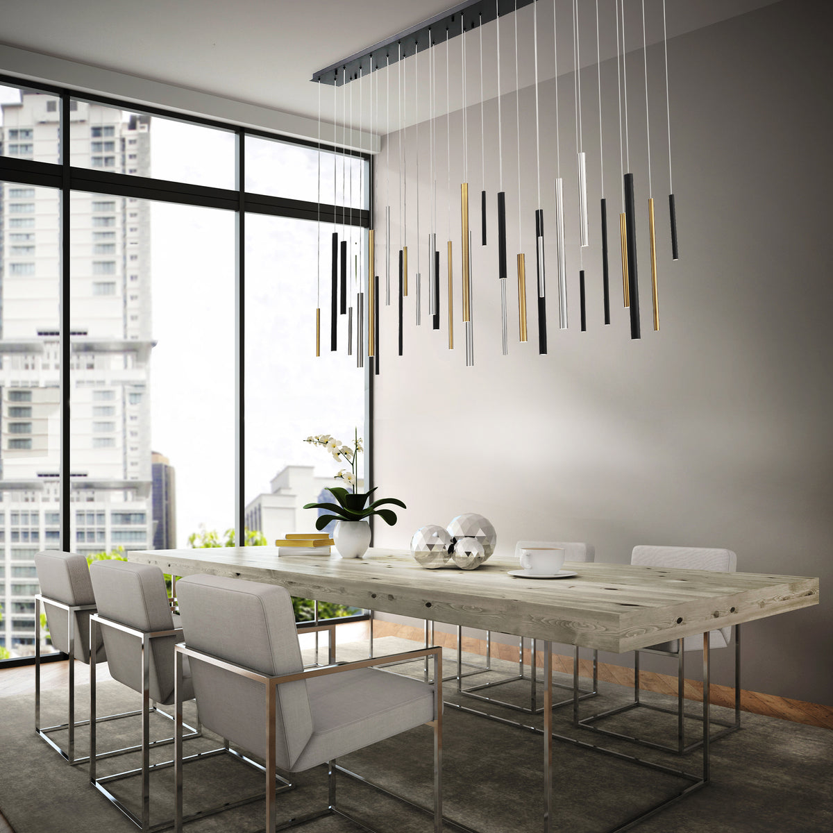Eurofase 46814-012 Santana LED Linear Chandelier in Multi Color