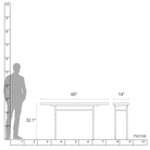 Hubbardton Forge 750108 Wick 60" Console Table