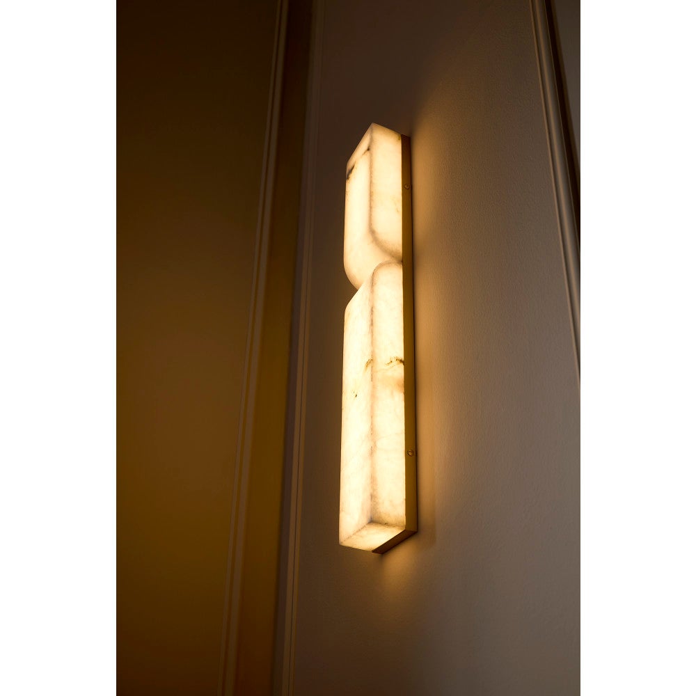 Fredrick Ramond FR41972LCB Alune LED Alabaster Sconce in Lacquered Brass