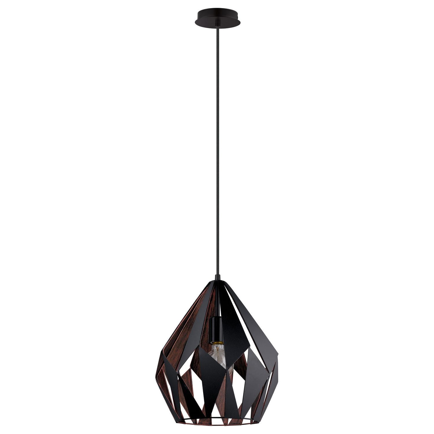 Eglo Canada - 49254A - One Light Suspension - Carlton 1 - Matte Black