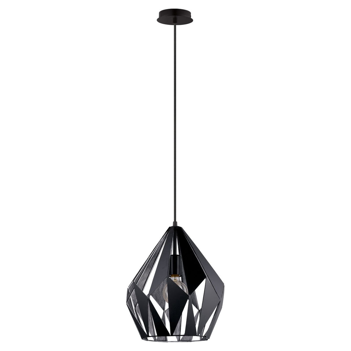 Eglo Canada - 49255A - One Light Suspension - Carlton 1 - Matte Black