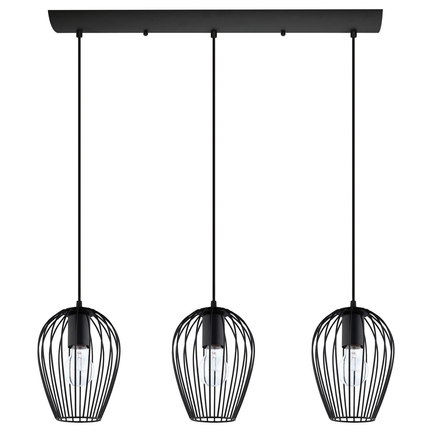 Eglo Canada - 49478A - Three Light Suspension - Newtown - Black