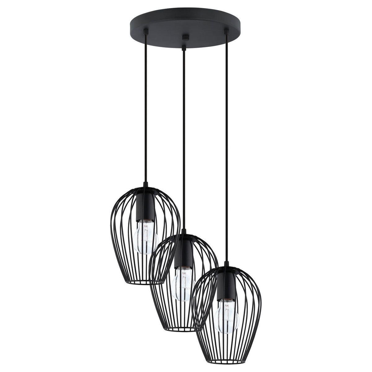 Eglo Canada - 49479A - Three Light Suspension - Newtown - Black