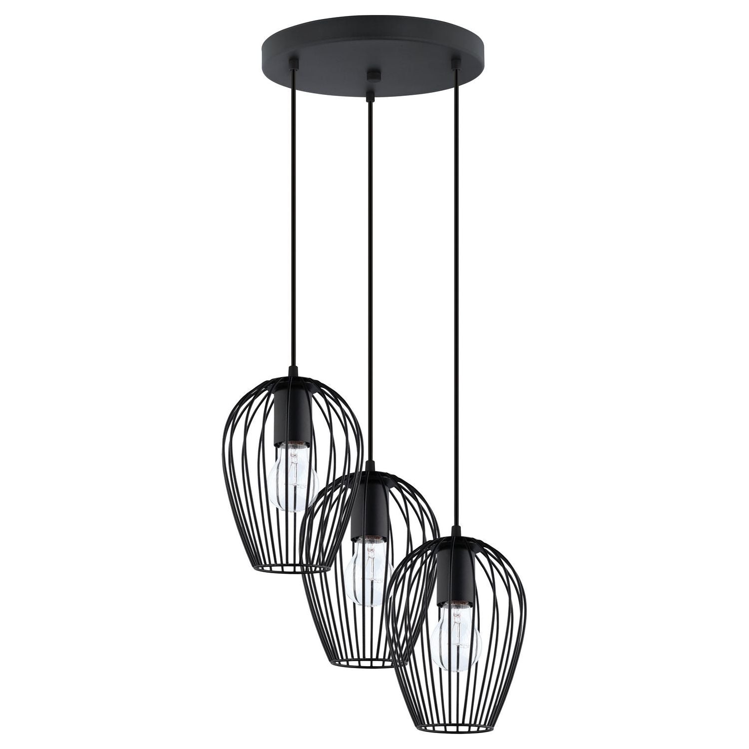 Eglo Canada - 49479A - Three Light Suspension - Newtown - Black