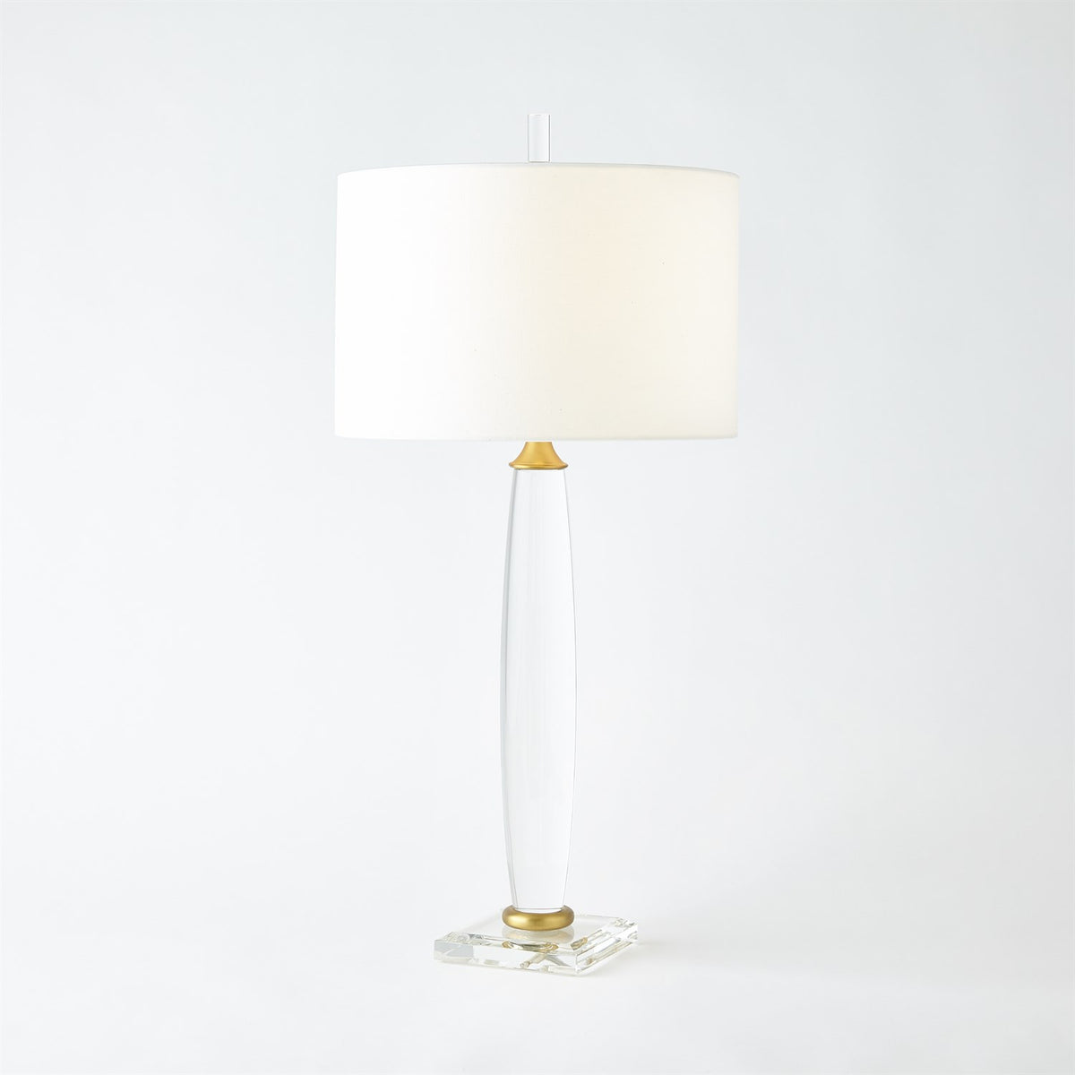 Lampe colonne en cristal courbé