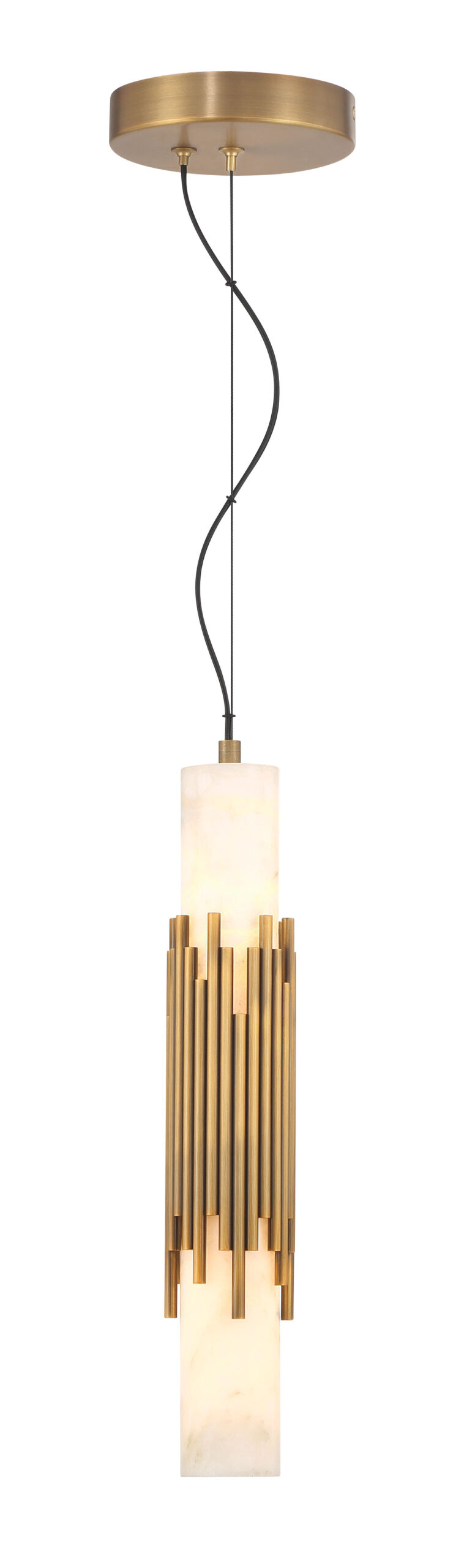Eurofase 50353-026 Venna Albâtre LED Suspension en laiton antique