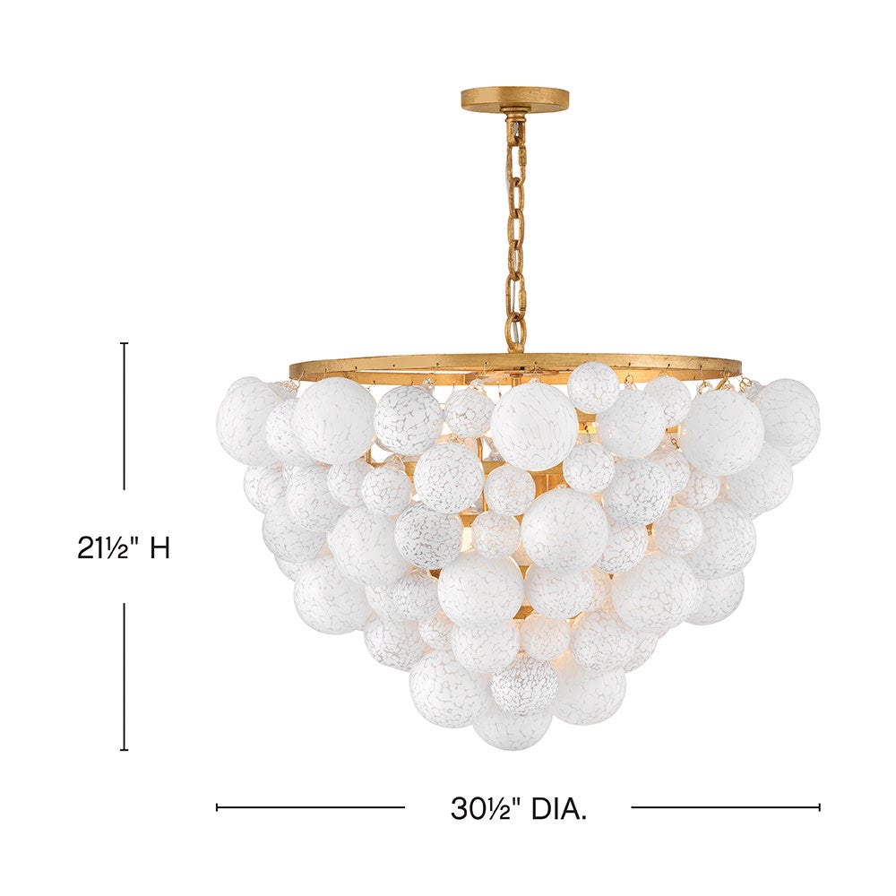 Fredrick Ramond FR41565DA Marabel Verre soufflé à plusieurs niveaux Suspension en laiton vieilli