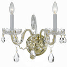 Crystorama - 1032-PB-CL-MWP - Two Light Wall Sconce - Traditional Crystal - Polished Brass