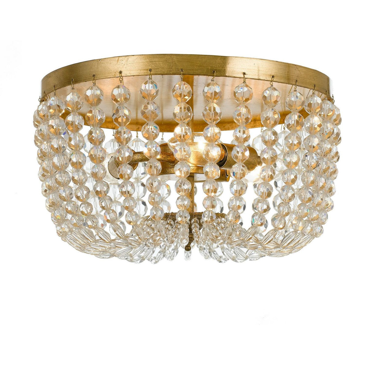 Crystorama - 600-GA - Three Light Flush Mount - Rylee - Antique Gold