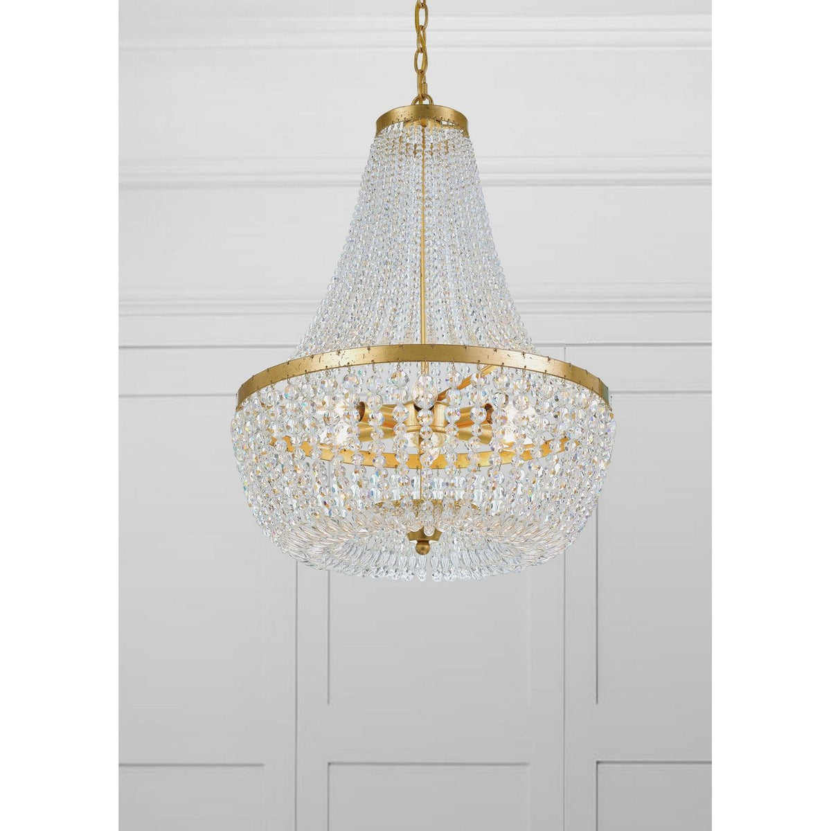 Crystorama - 608-GA - Six Light Chandelier - Rylee - Antique Gold