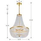 Crystorama - 608-GA - Six Lumières Suspendu - Rylee - Or antique
